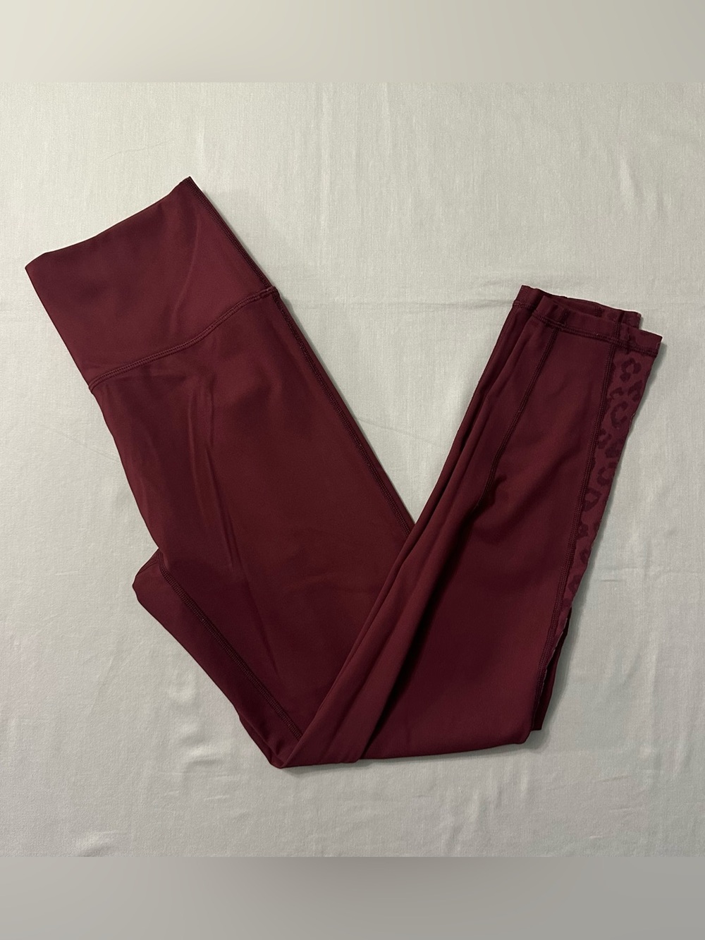 OFFLINE by Aerie Goals 7/8 Leggings Large L Maroon Leopard Mesh Panel Hi-Rise
